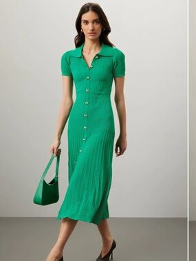 sandro gabriella two tone rib knit maxi dress SANDRO - Two-tone ribbed-knit maxi dress